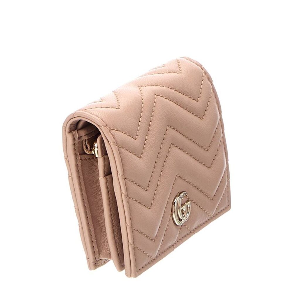 Gucci Gg Marmont Leather Card Case, Beige - Picture 3 of 4